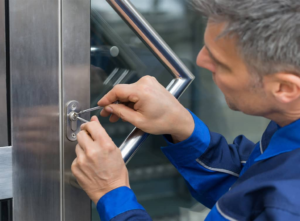 locksmith unlocking a house lock